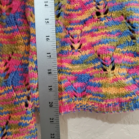 NWT Wild Fable Knit Colorful Cropped Sweater Med - Picture 7 of 9